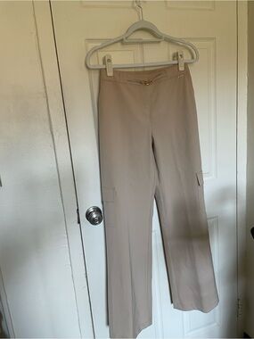 ST. John Sport by Marie Gray Women's Slim Cargo Dress Pants in Beige
